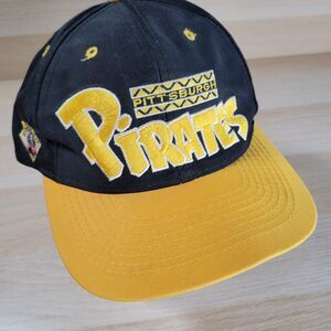 Pittsburgh Pirates Baseball Hat Annco Pro Snapback Adjustable Hat Black 90s Vtg